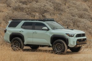 Toyota 4Runner Exterior Window Molle Panels - Passenger - DV8 Offroad - DV8 5th Gen 4Runner Roof Rack (RRTF3-02) - Black - `25-`26